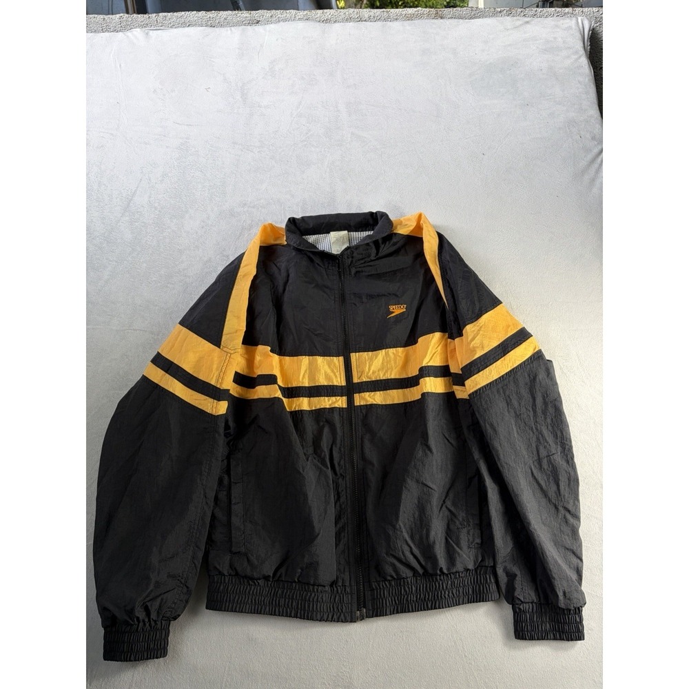 Speedo Vintage‎ Wind Breaker Track Jacket Black and Yellow Size Small